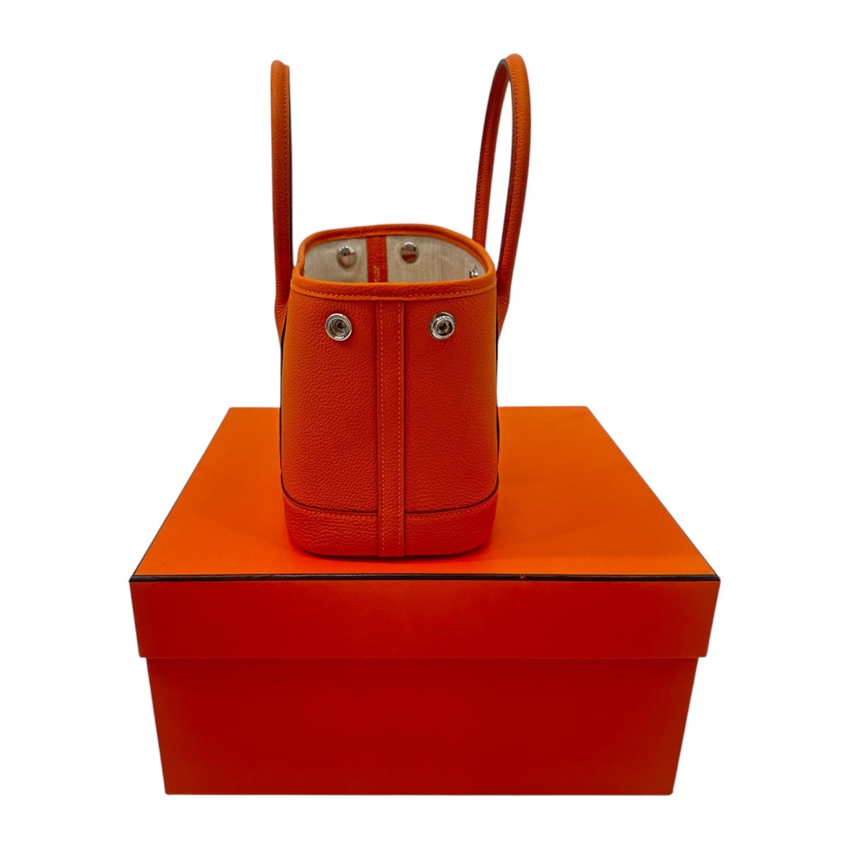 Hermès Garden Party 30 Orange Negonda Leather Palladium Hardware Bag