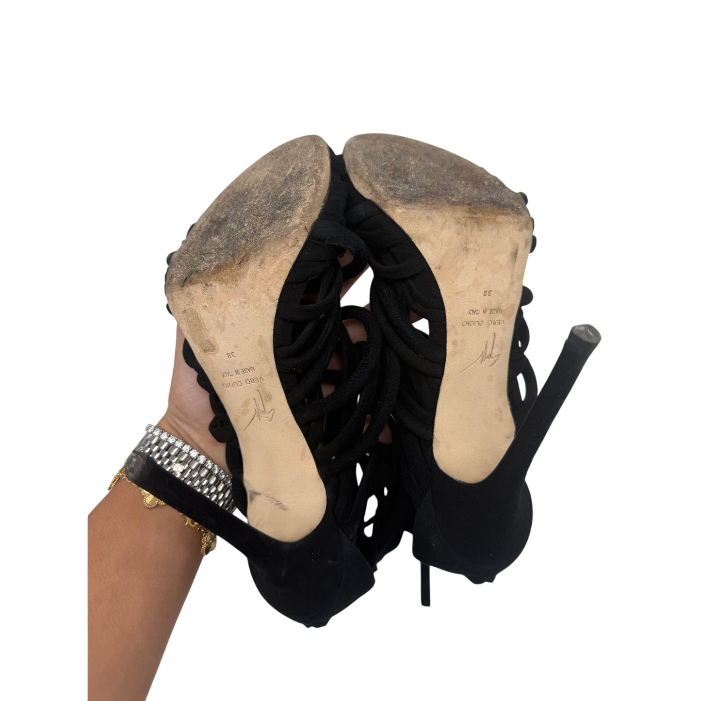 Giuseppe Zanotti Design Suede Runway Strappy Sandals
