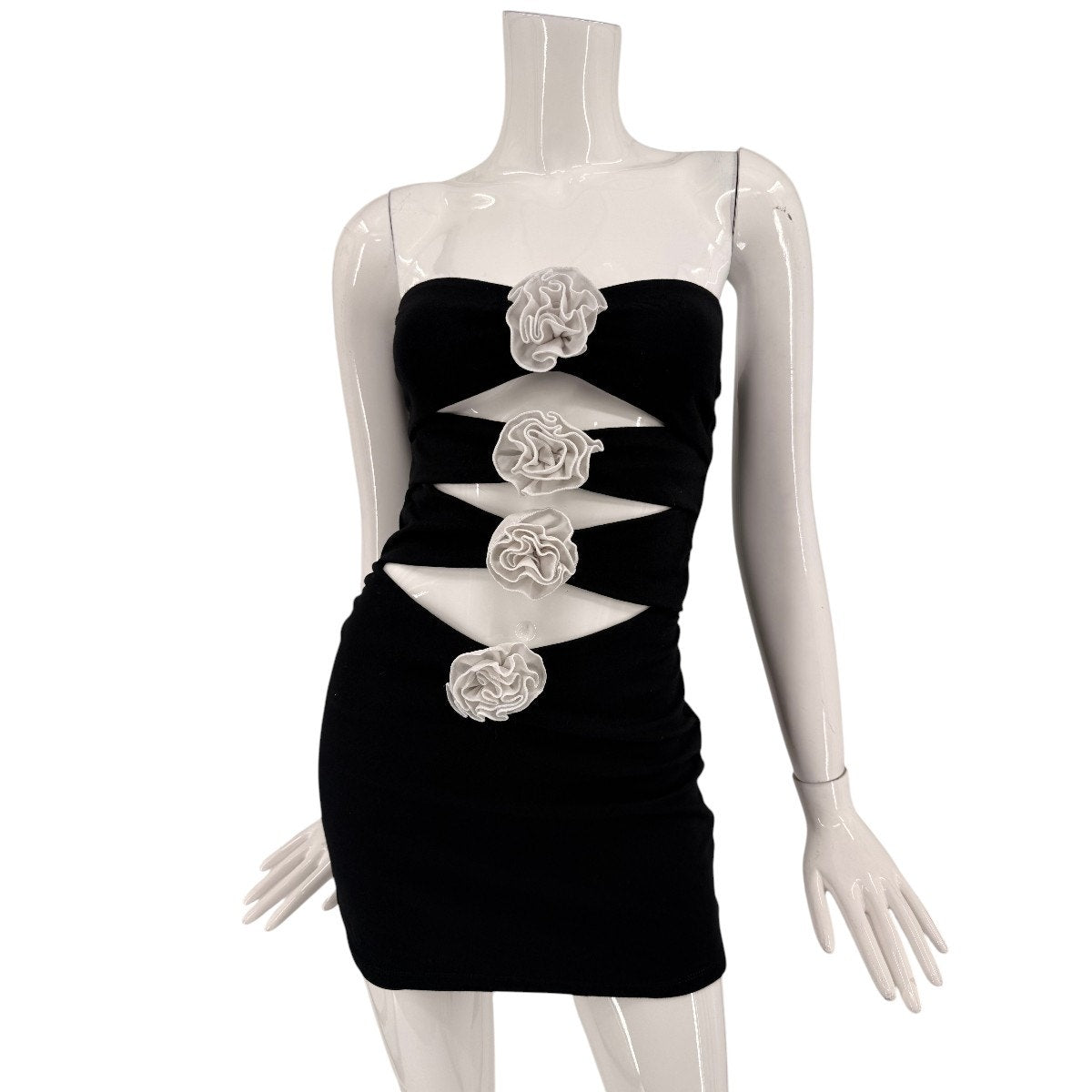 NBD Marianna Rose Applique Strapless Cutout Mini Dress