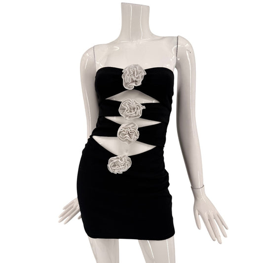 NBD Marianna Rose Applique Strapless Cutout Mini Dress