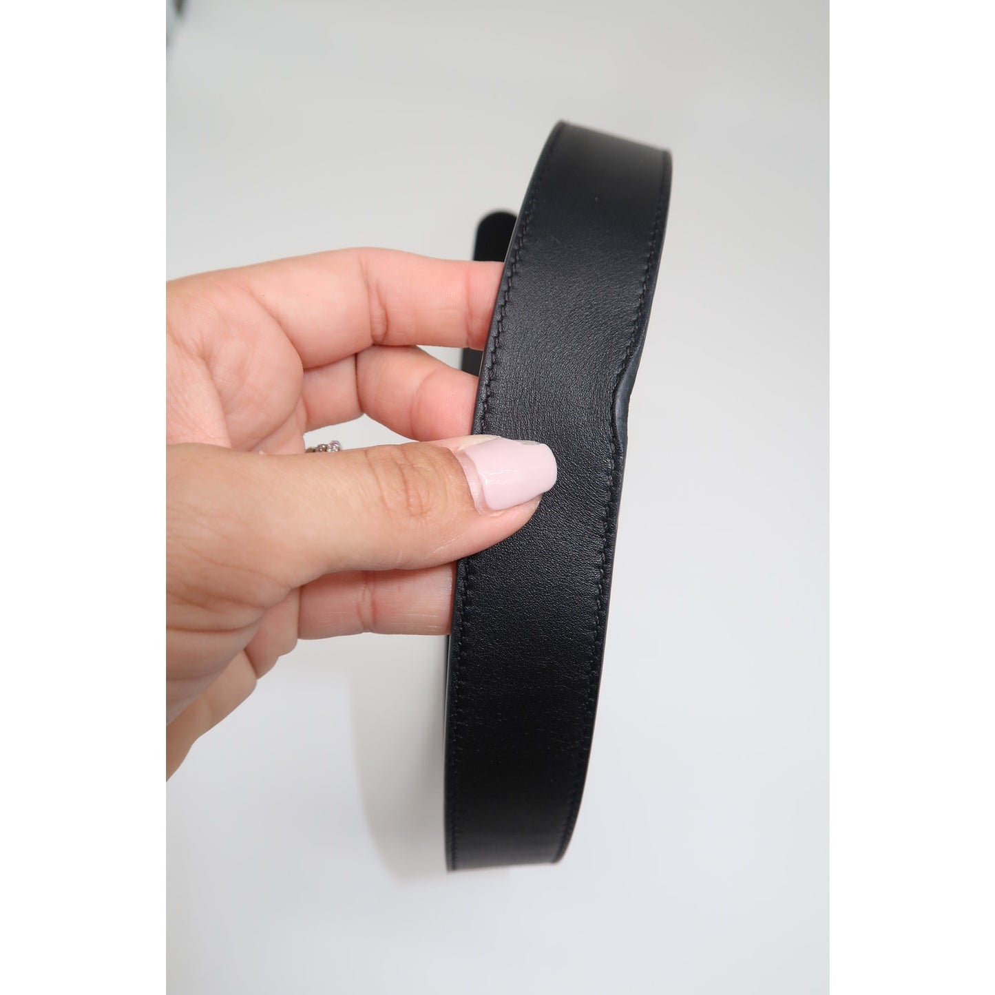 Gucci Leather Double G Marmont Gold Buckle Logo Leather Belt Black