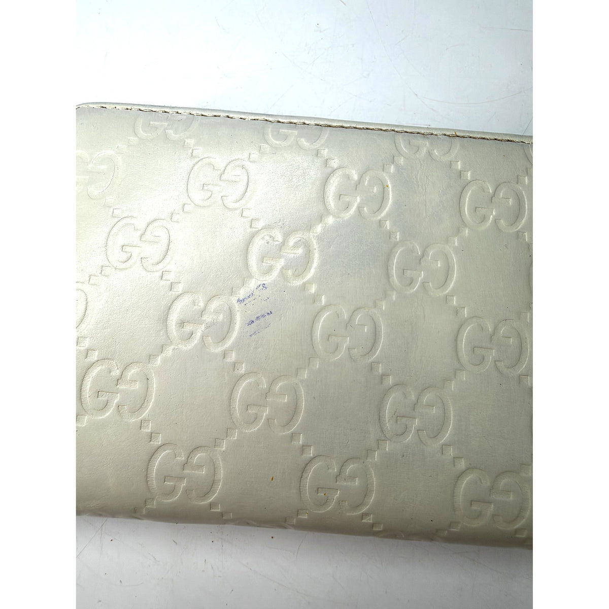 Gucci Guccissima Leather Zip Around Continental Wallet Ivory