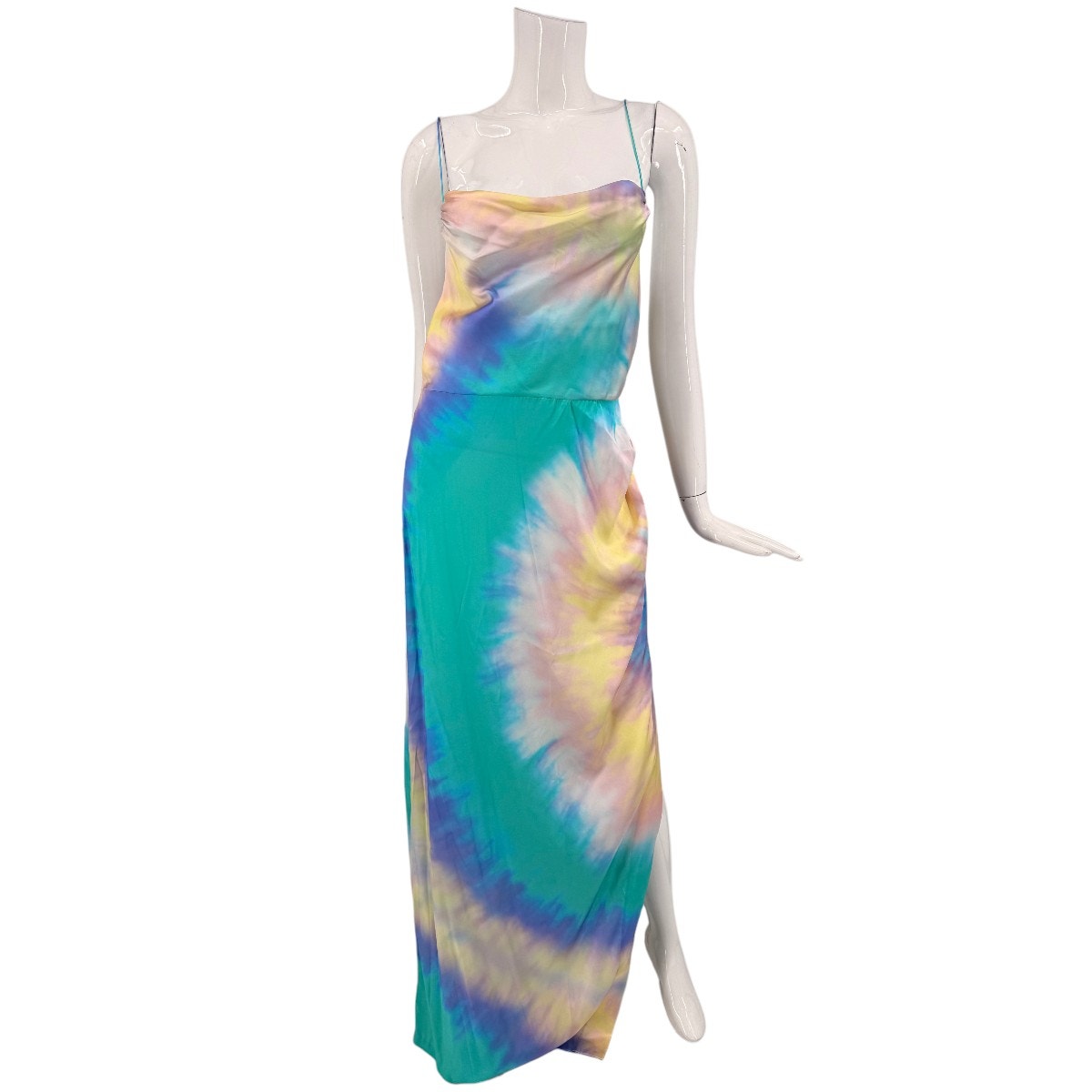 Retrofête Silk Marlene Tie Dye Cowl Neck Maxi Dress