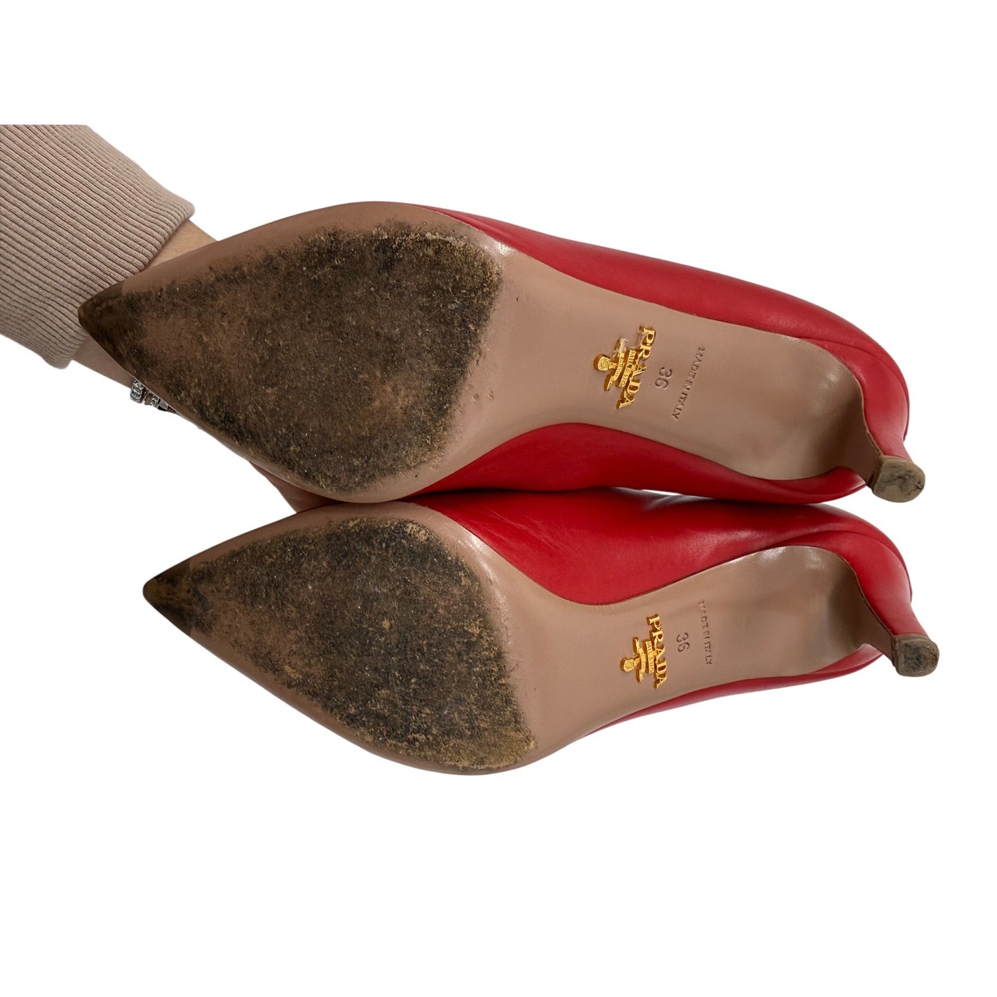 Prada Leather Pointed Toe Pumps Heels