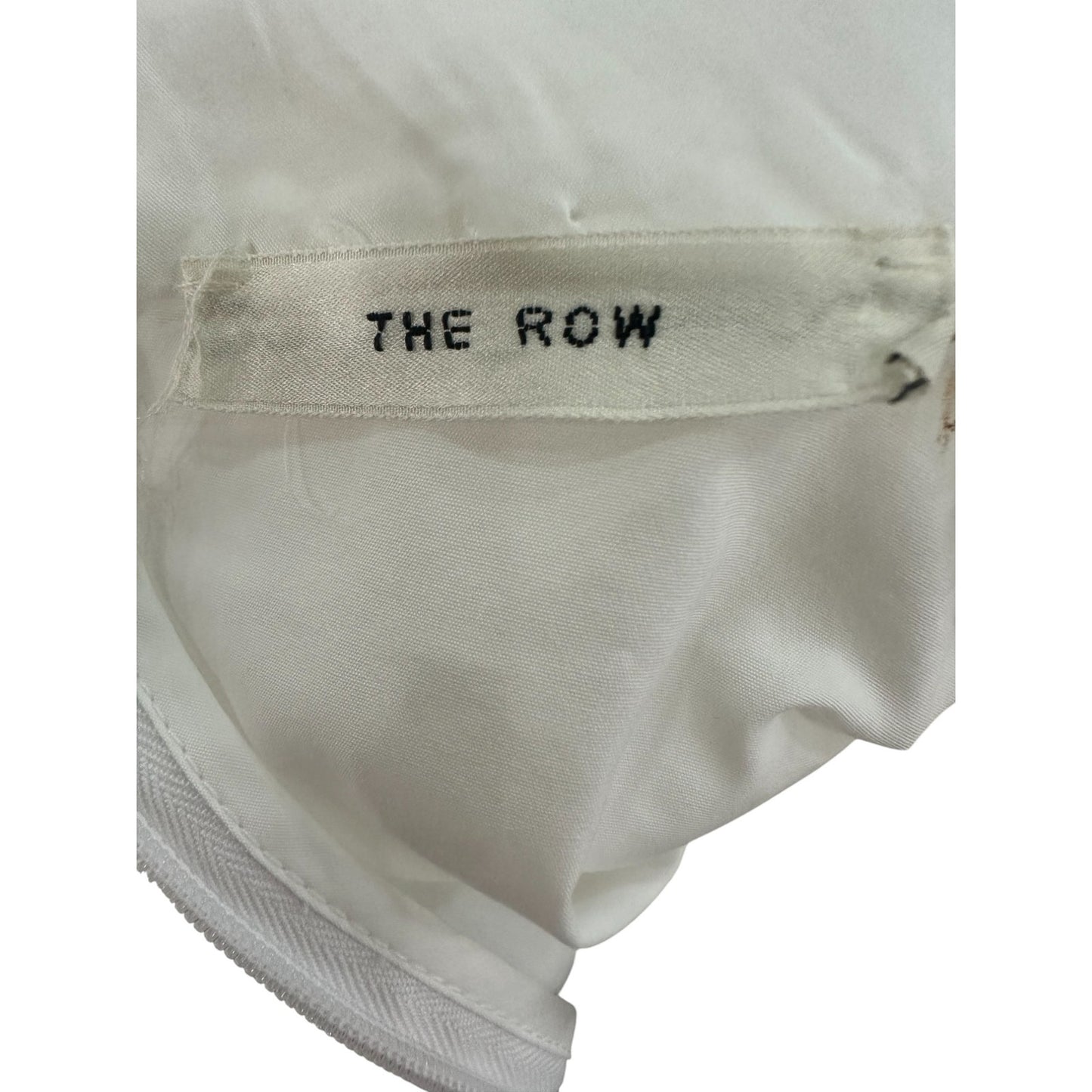 The Row Mayomi Long Sleeve Cotton Poplin Funnel Neck Top White Women's Small