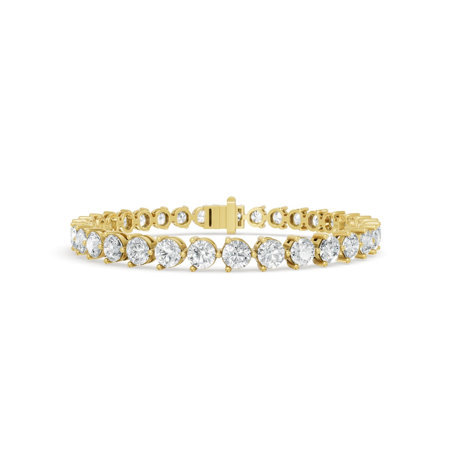 12.55 ctw Diamond 3 Prong Bracelet 14K Yellow Gold Tennis Bracelet