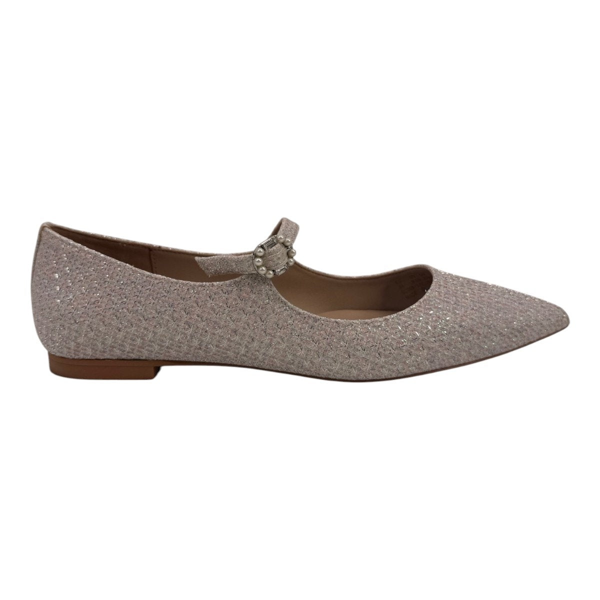 Stuart Weitzman Dazzle Flat Glitter Pointed Toe Mary Jane Flats