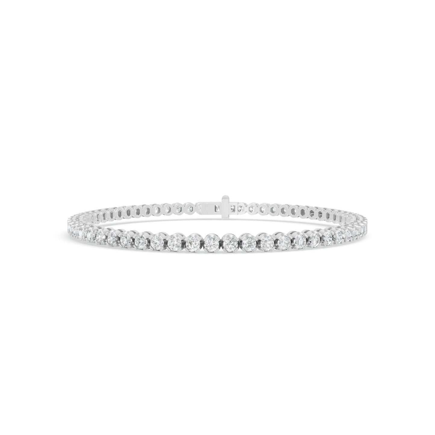 3.06 ctw Diamond Crown Collet 14K White Gold Tennis Bracelet