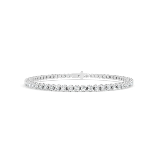 3.06 ctw Diamond Crown Collet 14K White Gold Tennis Bracelet