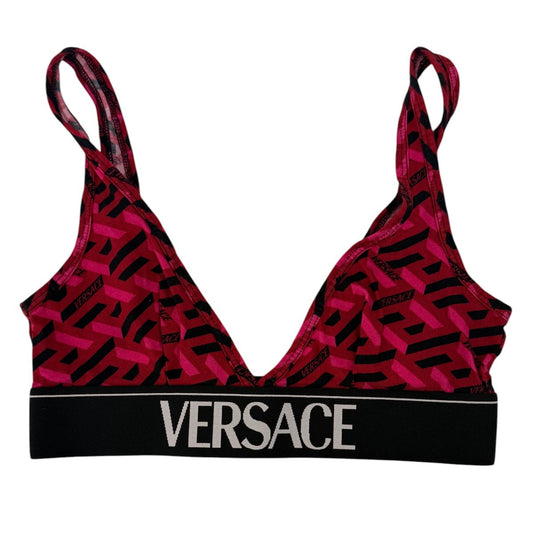 Versace Greca Print V-Neck Sports Bra