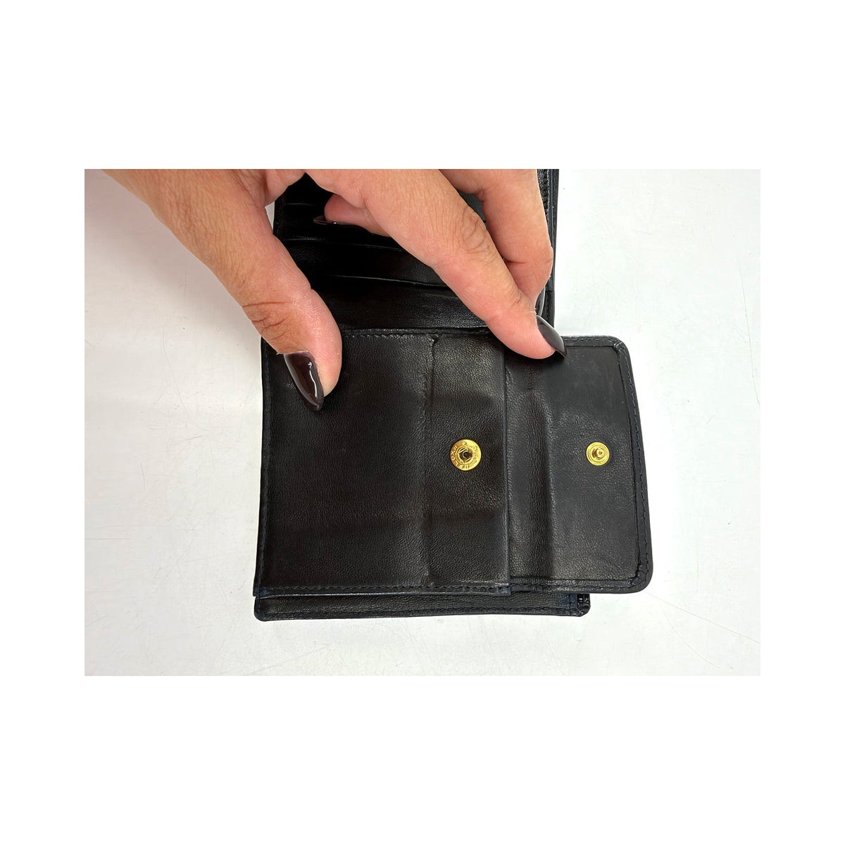 Chanel CC Embossed Patent Leather Compact Wallet Black