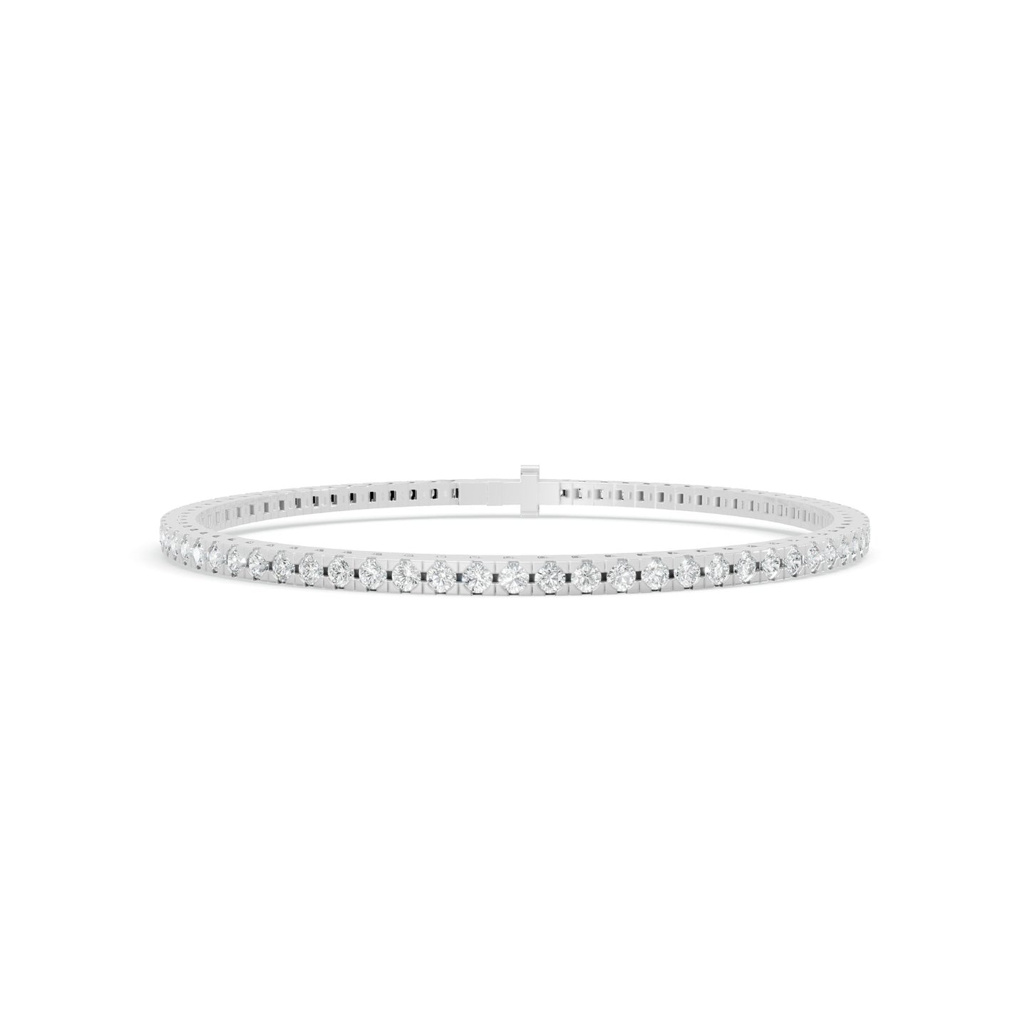 2.20 ctw Diamond Square Collet 14K White Gold Tennis Bracelet