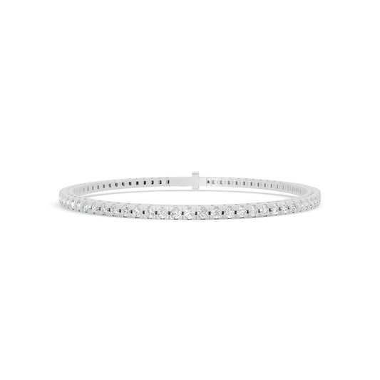 2.20 ctw Diamond Square Collet 14K White Gold Tennis Bracelet