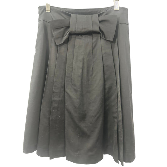 RED Valentino Silk Blend Bow Front Pleated A-Line Midi Skirt
