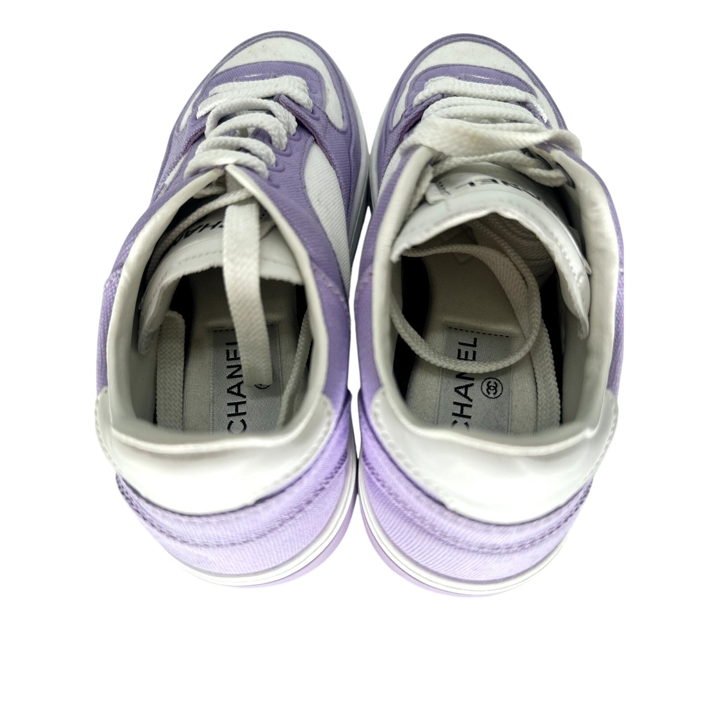 Chanel Interlocking CC Logo Lace Up Sneakers