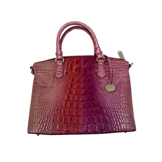 Brahmin Croc Embossed Leather Ombre Duxbury Satchel Bag