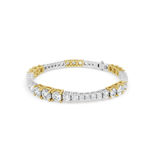 9.41 ctw Diamond Mix Twotone Rivera 14K White Gold Tennis Bracelet