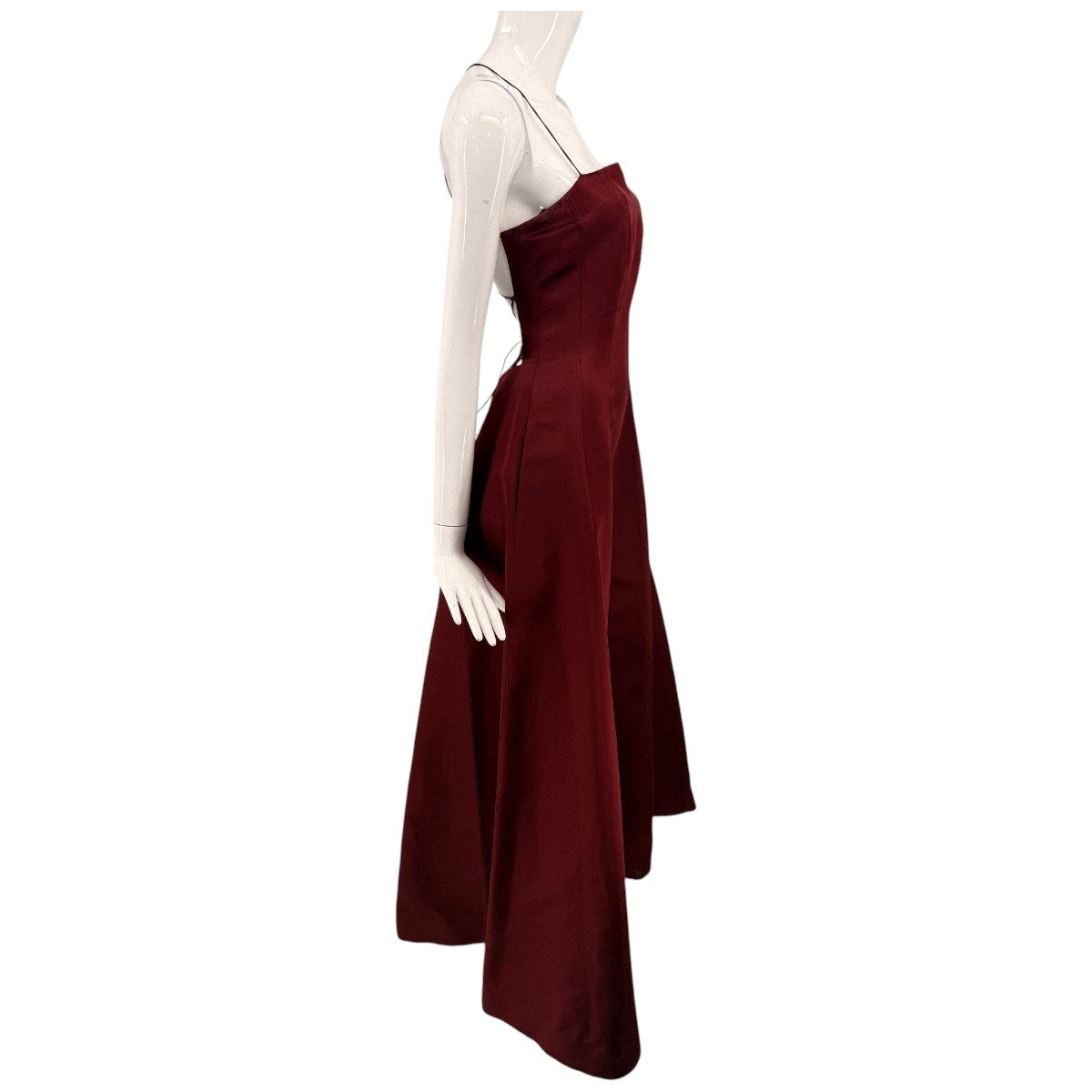 Adam Lippes Giovanna Silk Satin Open Back Lace-Up Gown
