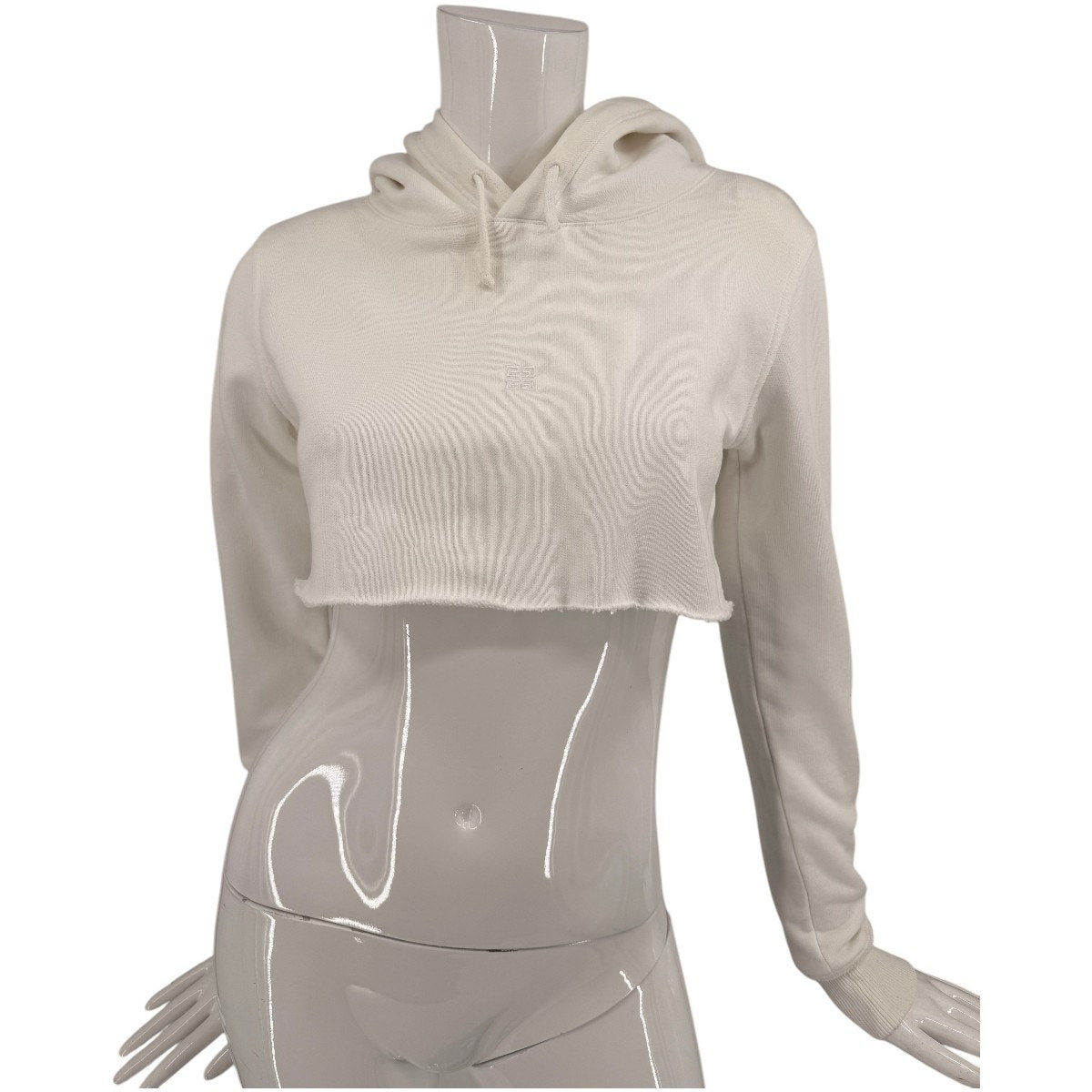 Givenchy Cropped 4G Logo Cotton Long Sleeve Pullover Hoodie