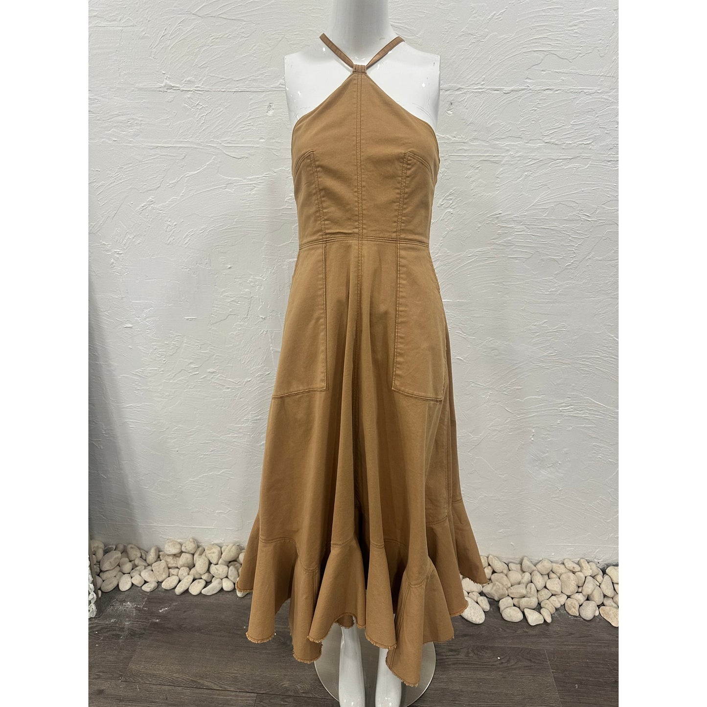 Cinq A Sept Cotton Audrey Halter Asymmetrical Midi Dress Women's