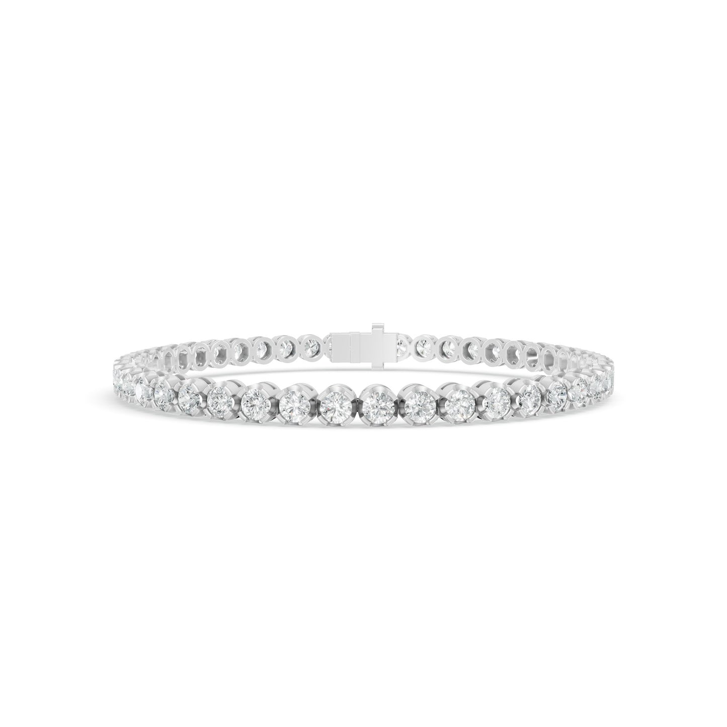 5.09 ctw Diamond Crown Collet 14K White Gold Tennis Bracelet