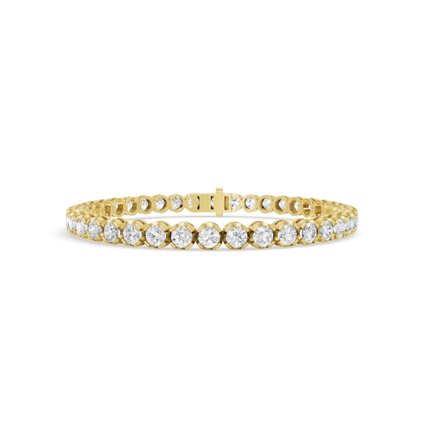 6.31 ctw Diamond Crown Collet 14K Yellow Gold Tennis Bracelet