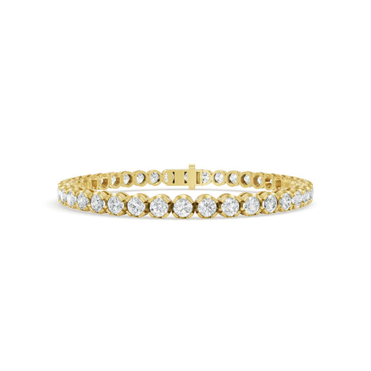 6.31 ctw Diamond Crown Collet 14K Yellow Gold Tennis Bracelet