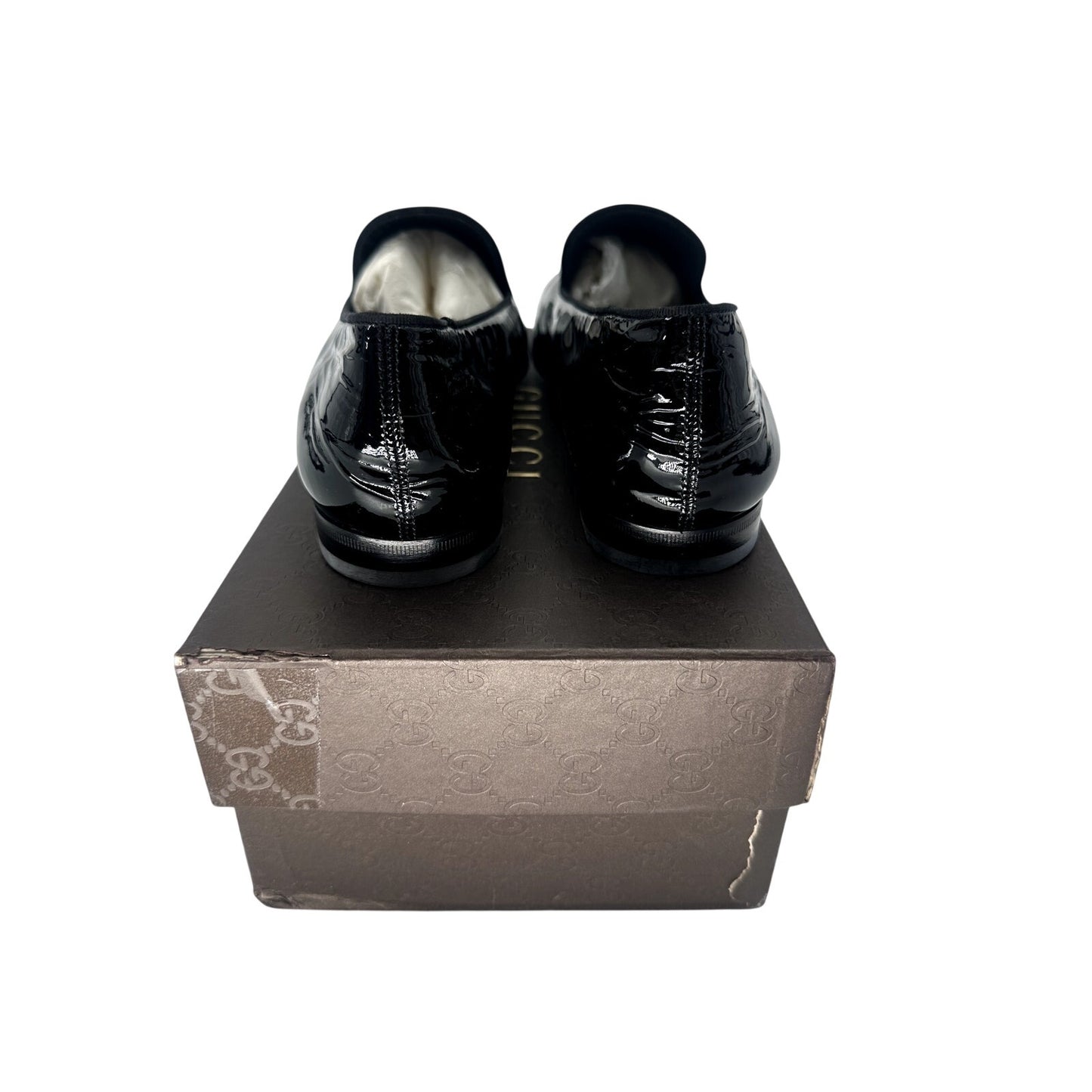 Gucci Patent Leather Slip-On Flats Loafers