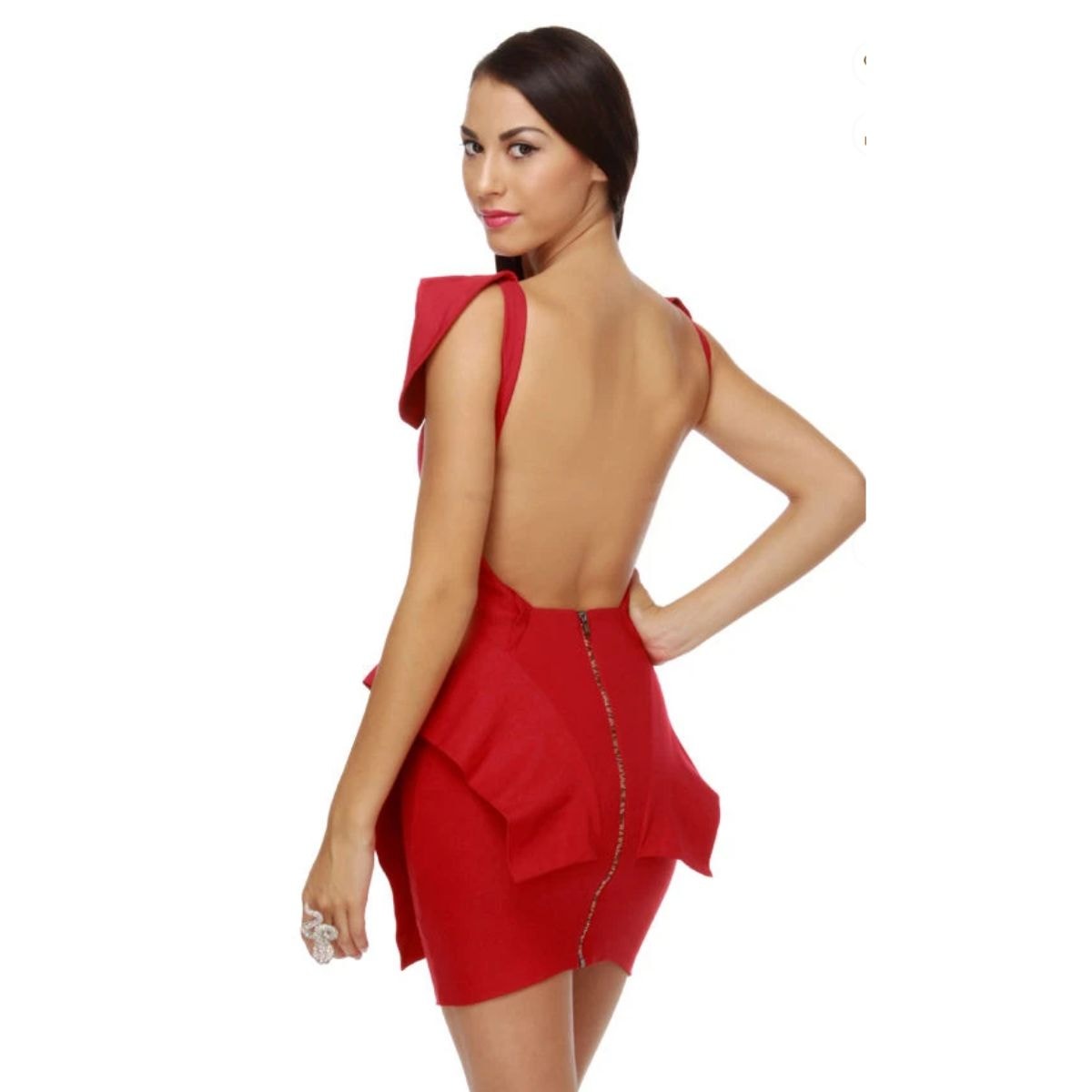 Caribbean Queen Flap Sleeve Backless Tulip Mini Dress