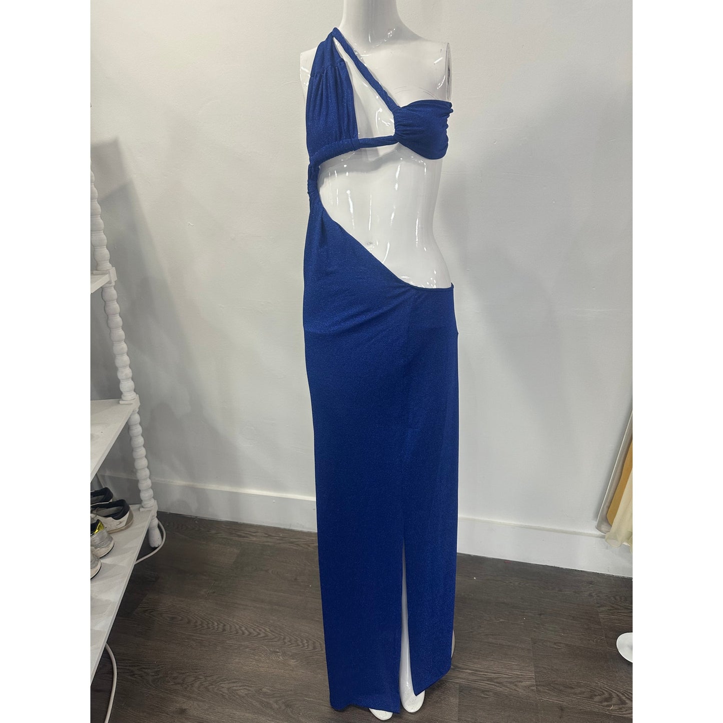 Baobab Noah One-Shoulder Cut-Out Maxi Evening Dress