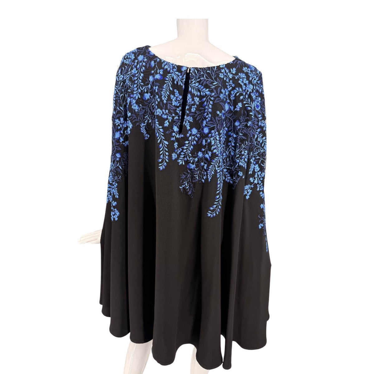Tadashi Shoji Floral Embroidered Cape Sleeve Shift Mini Dress