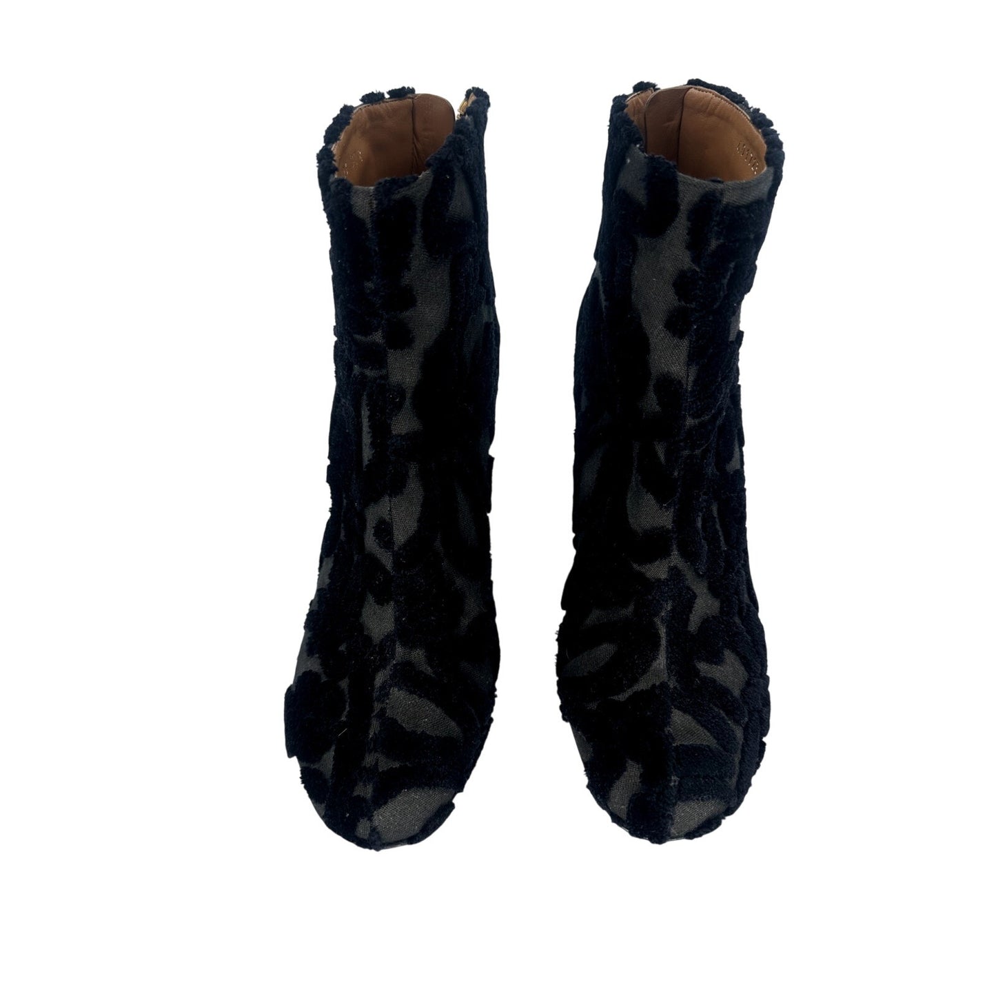 Stella McCartney Velvet Brocade Block Heel Ankle Boots