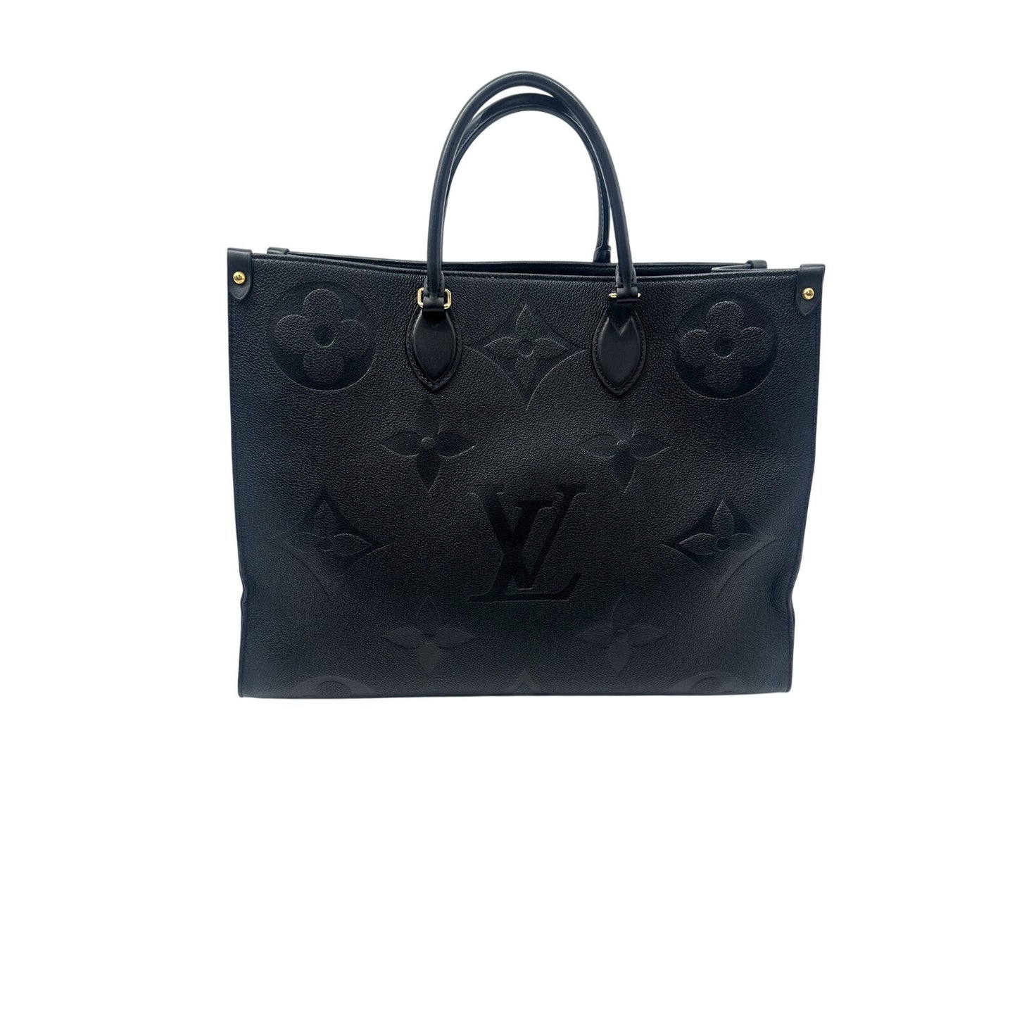 Louis Vuitton Leather Monogram OnTheGo GM Tote Bag Black