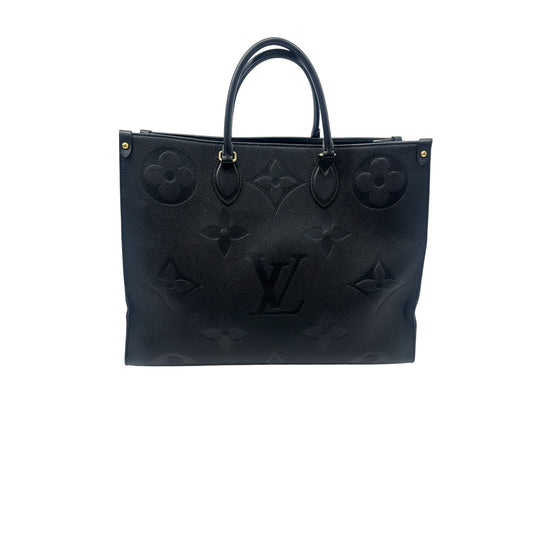 Louis Vuitton Leather Monogram OnTheGo GM Tote Bag Black