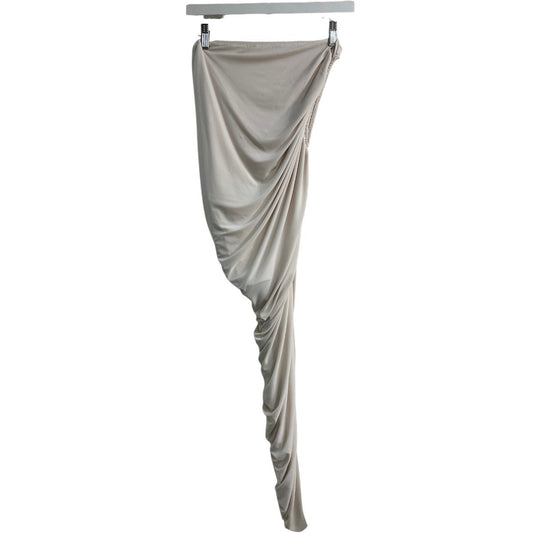 Norma Kamali Diana Ruched Stretch Asymmetric Long Skirt