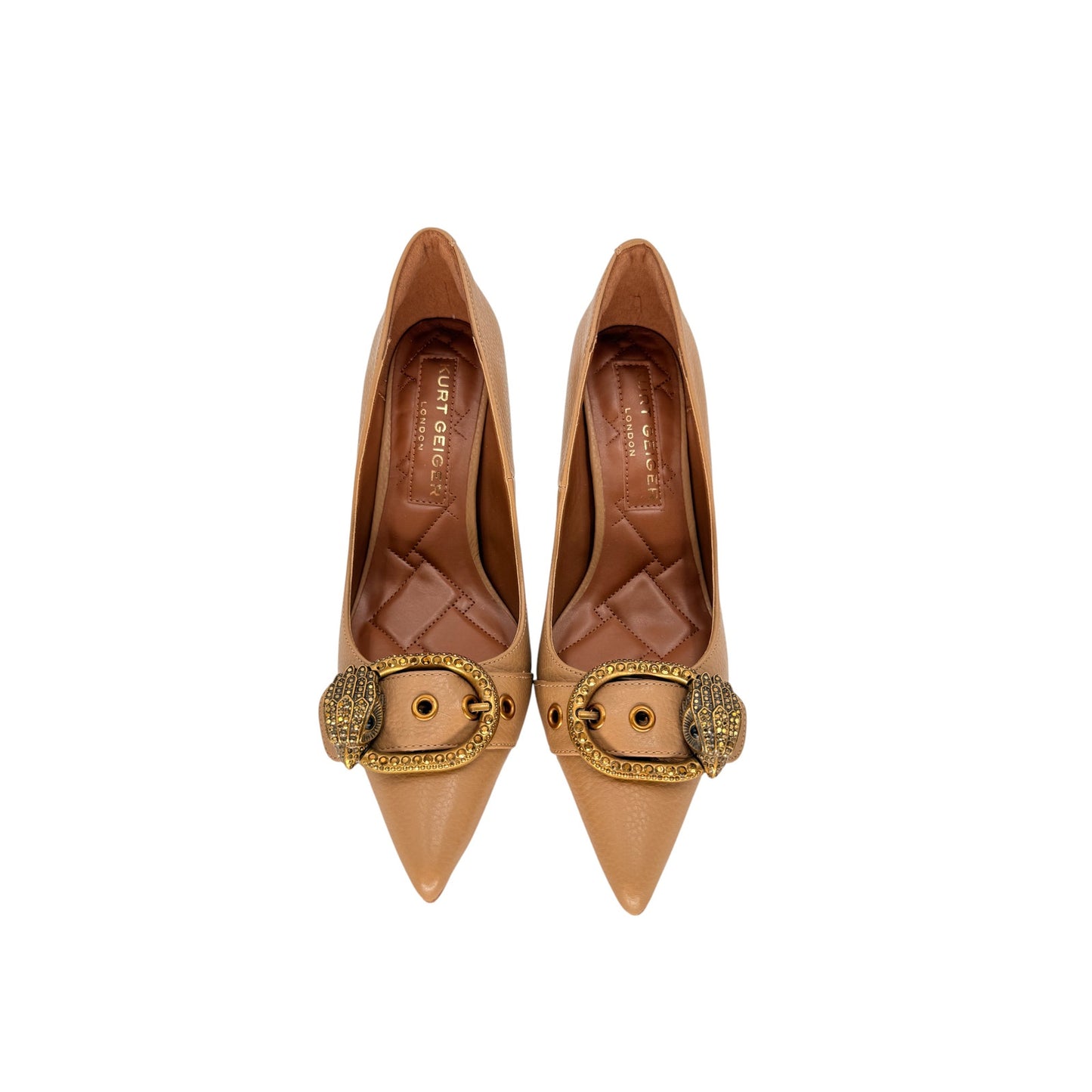 Kurt Geiger London Mayfair Court Crystal Eagle Head Buckle Pumps