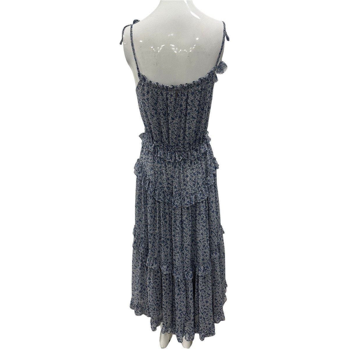 Misa Los Angeles Printed Ruffle Ryanne A-line Pleated Midi Dress