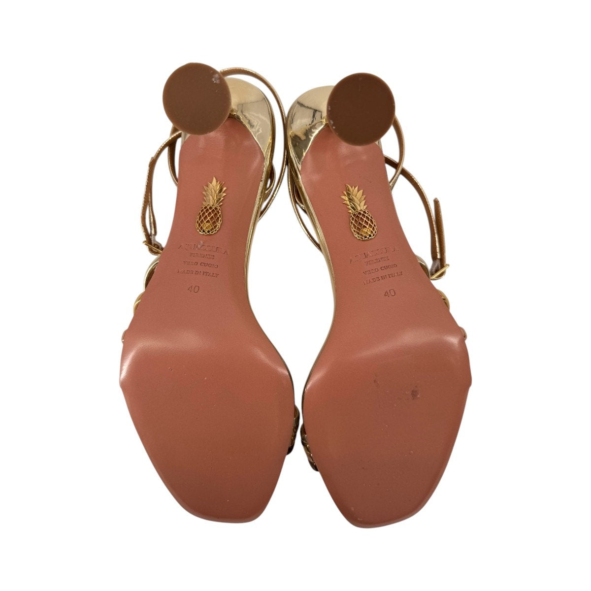 Aquazzura Leather Metallic 75mm Latour Strappy Sandals