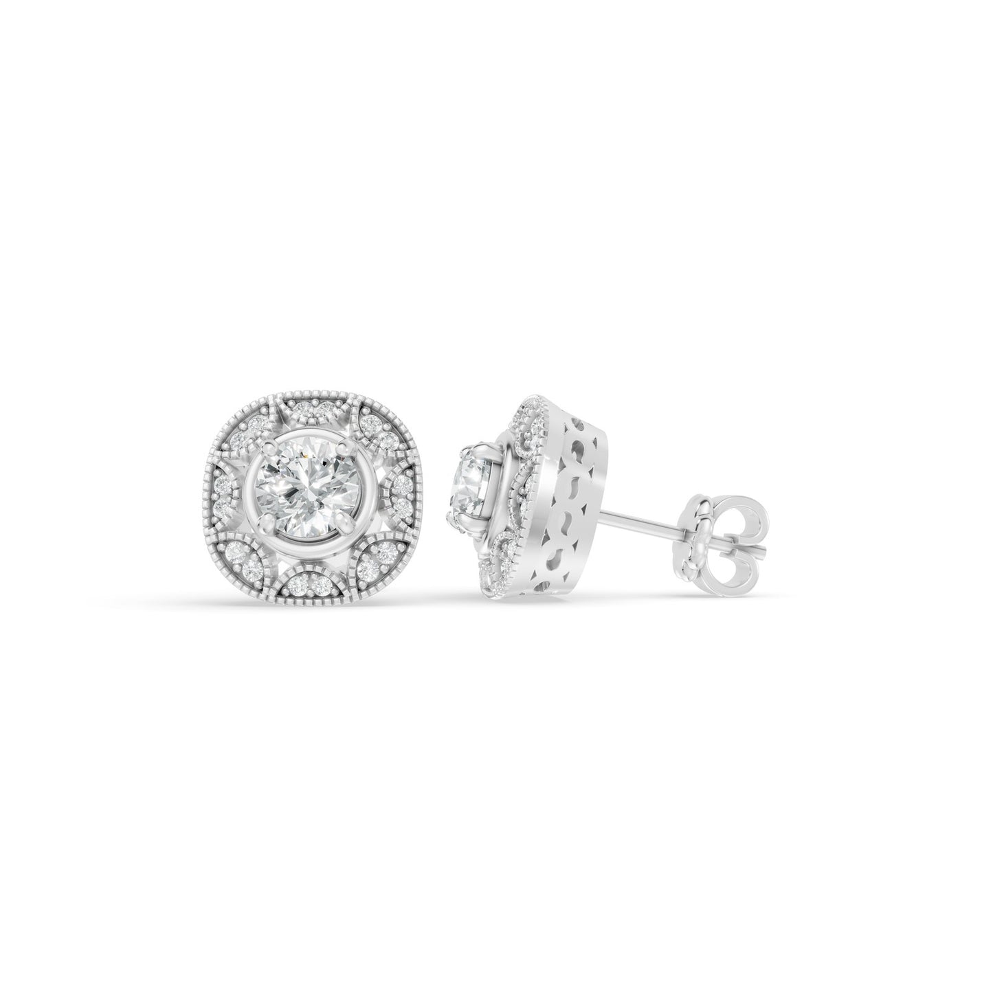 0.86 CTW 14K White Gold Diamond Stud Earrings