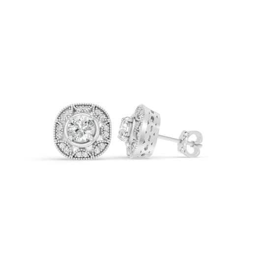 0.86 CTW 14K White Gold Diamond Stud Earrings