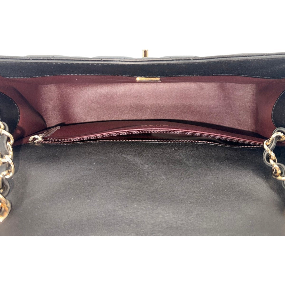 Chanel Leather Quilted CC Logo Pearl Chain Around Flap Shoulder Bag