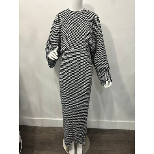 Solace London Mirabelle  Geometric Long-Sleeve Maxi Dress
