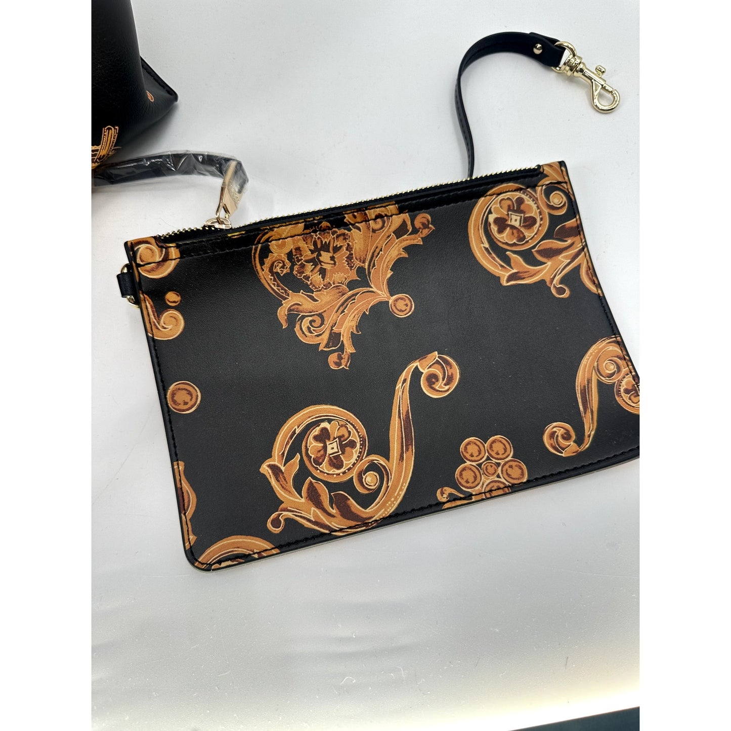 Versace Jeans Couture Faux Leather Graphic Print Reversible Tote Bag