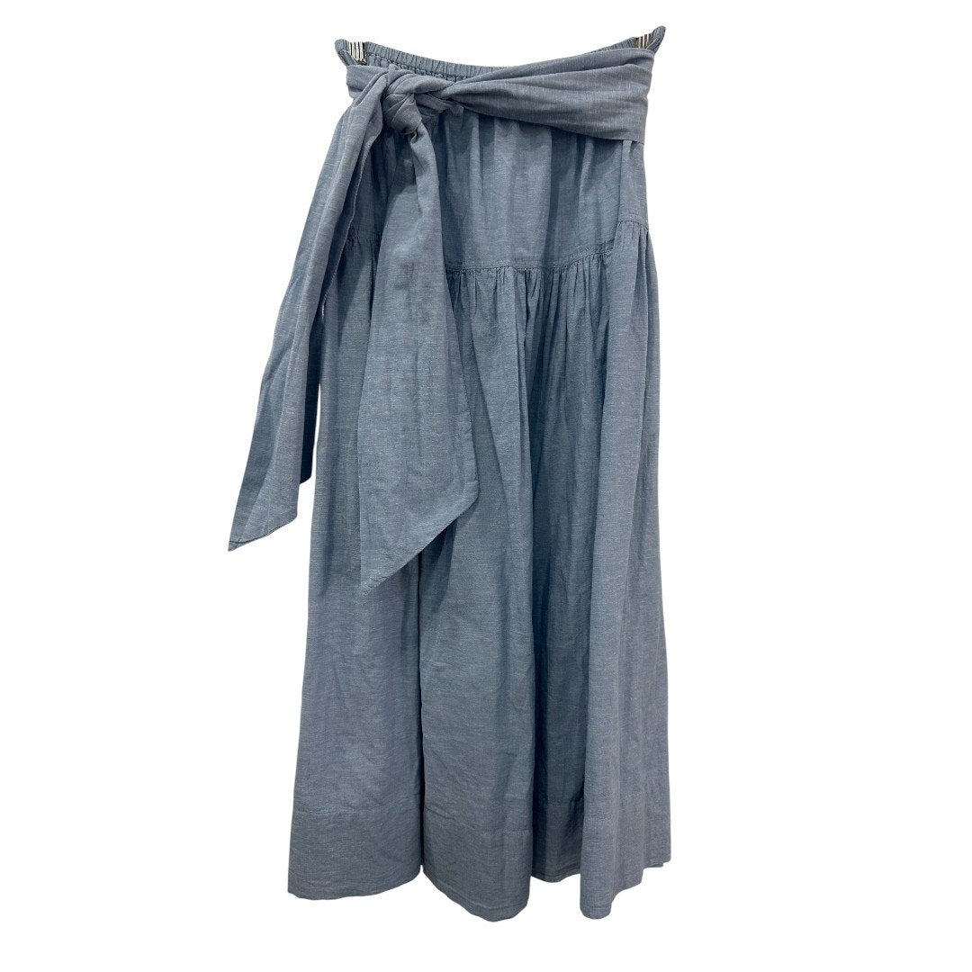 The Great Cotton Chambray Ruffled Collar Blouse Maxi Skirt