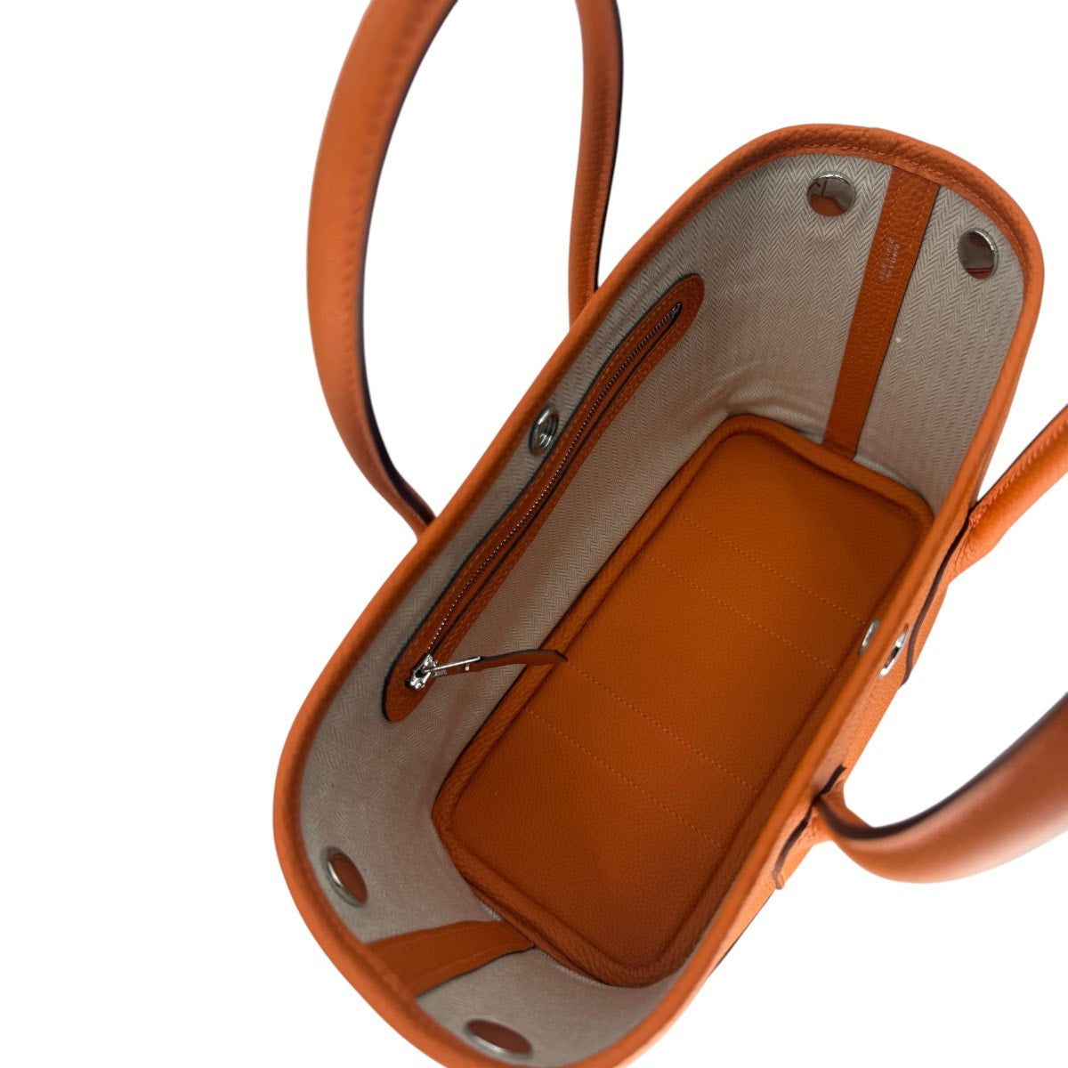 Hermès Garden Party 30 Orange Negonda Leather Palladium Hardware Bag