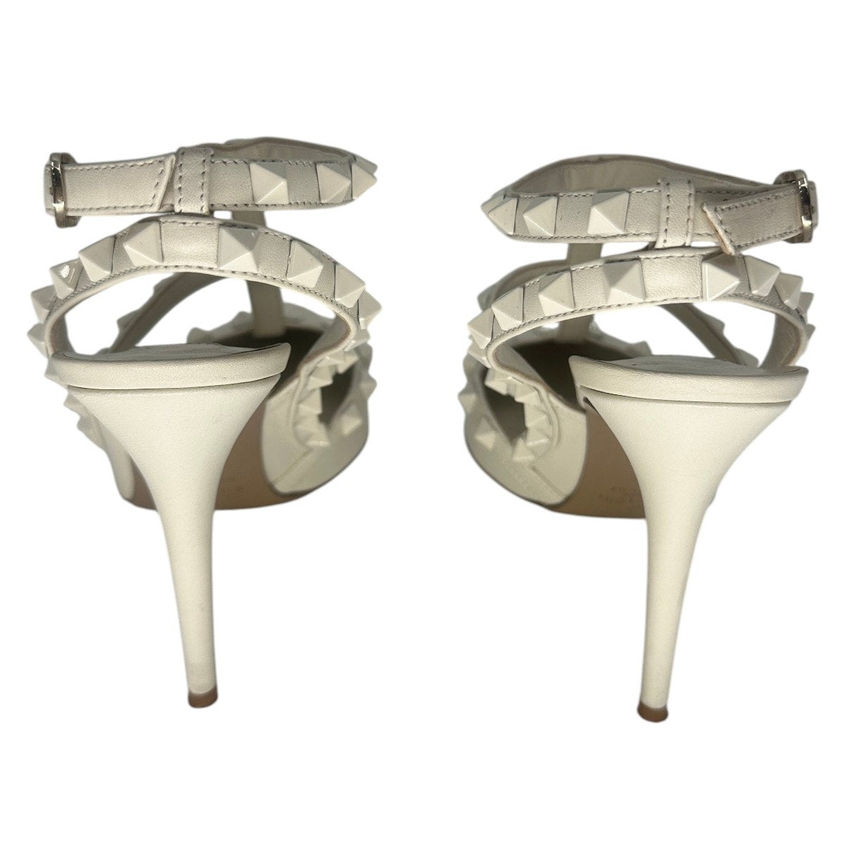 Valentino Leather Rockstud Ankle Strap Pointed Toe Sandals