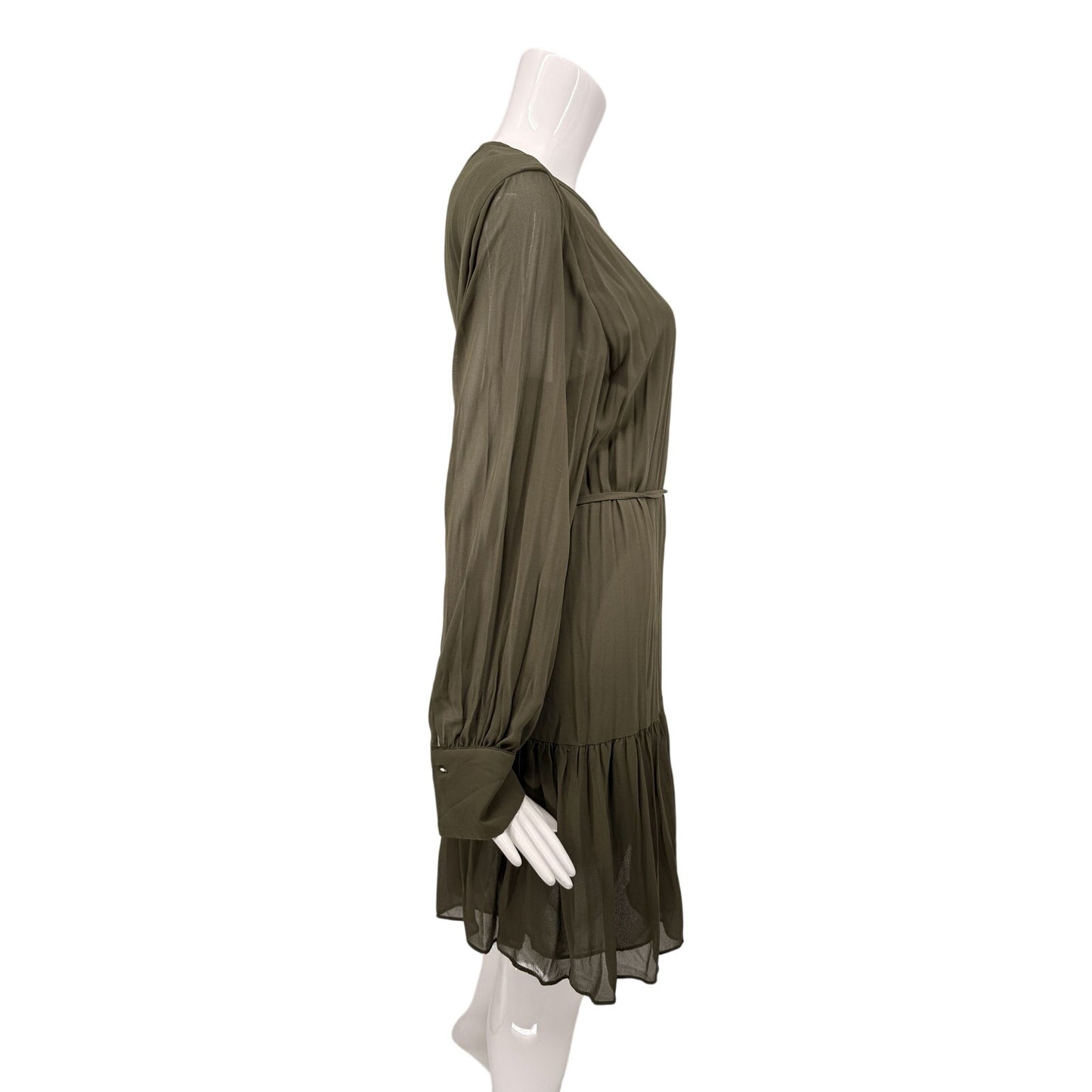 Mango Pleated A-Line Long Sleeves Mini Dress