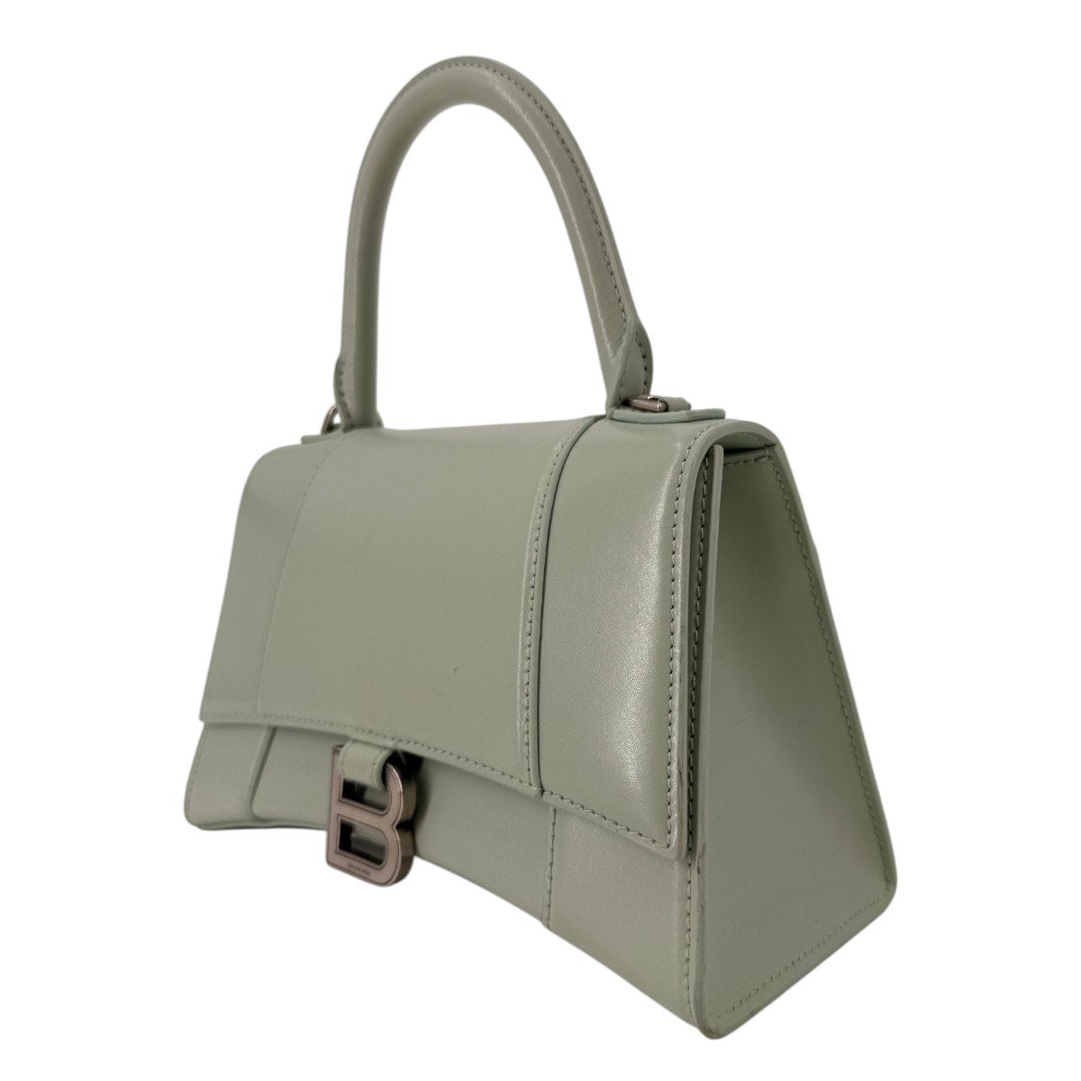 Balenciaga Hourglass Smooth Leather Top Handle Bag Mint Green Women's One Size