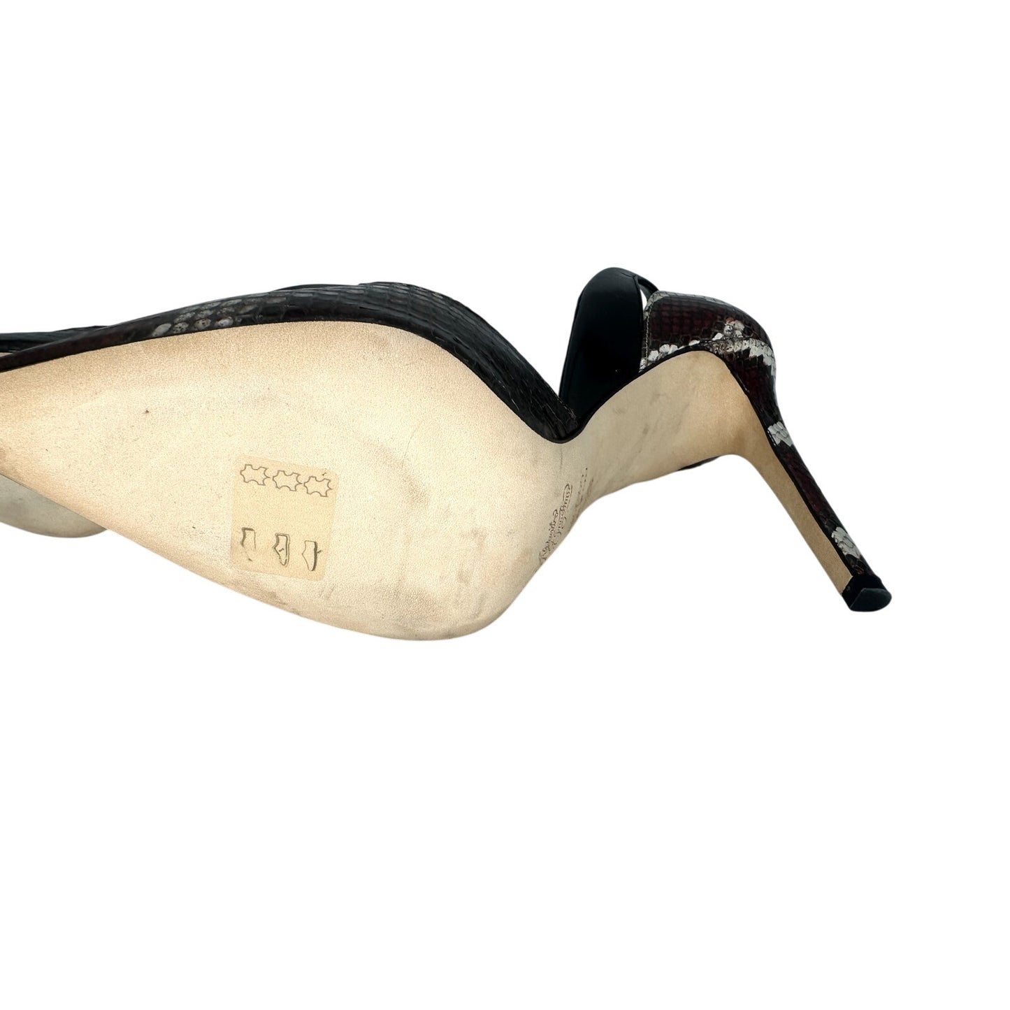 Alejandro Ingelmo Leather Snake Skin Pointed Pumps Heels