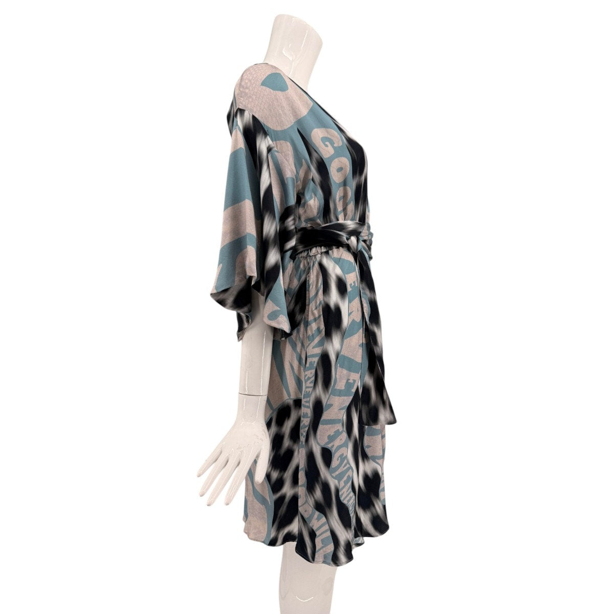 Just Cavalli Abstract Print Tie Waist Dress